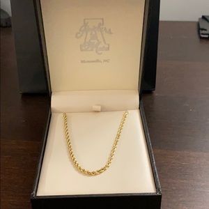 3mm 22in 10kt Diamond Cut Solid Gold Rope Chain